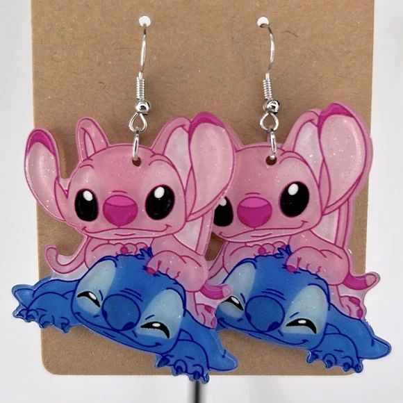 Acrylic Lilo and Stitch Earrings Cute Characters - Picture 1 of 2